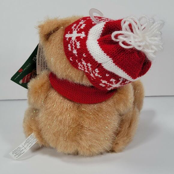 Christmas Bear Plush American Greetings Card Holder Stuffed Animal Magnet Paws - Picture 5 of 13